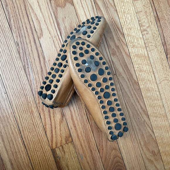 Vintage Leather Slip on Tomboy Masc Preppy Casual rubber outsole Moccasins Work - Picture 6 of 9